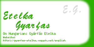 etelka gyarfas business card