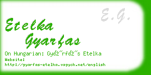 etelka gyarfas business card